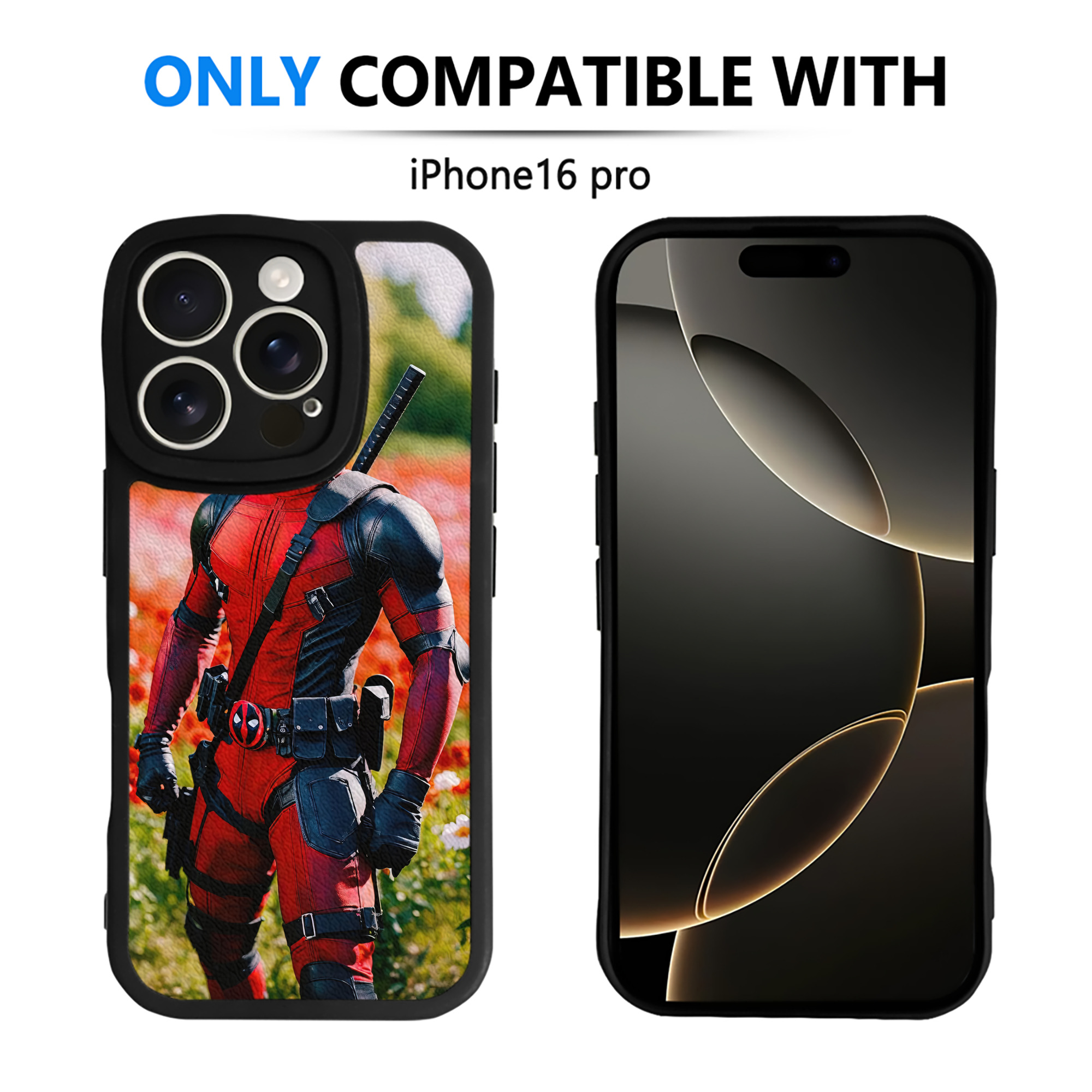 （画像用） Deadpool デッドプール 【iPhone 16シリーズ対応】シリコンスマホケース（レザー調） 材質：シリコン